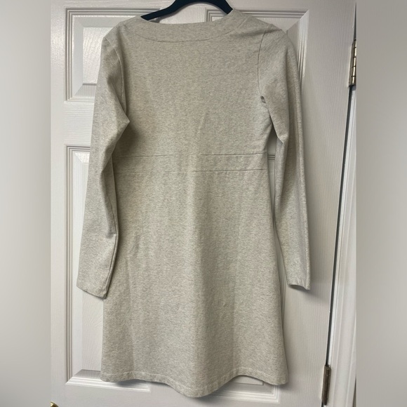 NWOT ATHLETA Senorita Organic Cotton Long Sleeve Dress Oatmeal heather SP - Picture 3 of 6